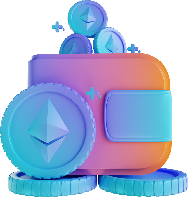 3D illustration Ethereum wallet
